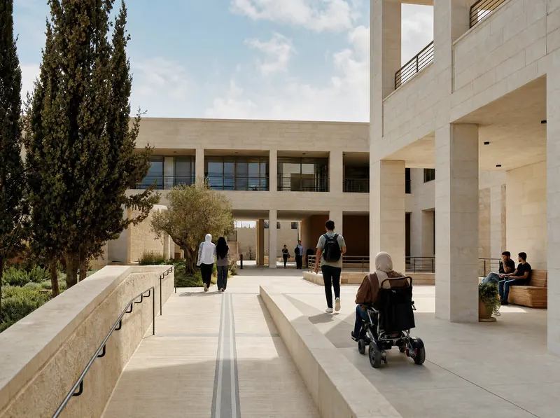 Modern accessible educational environment in Amman, Jordan.