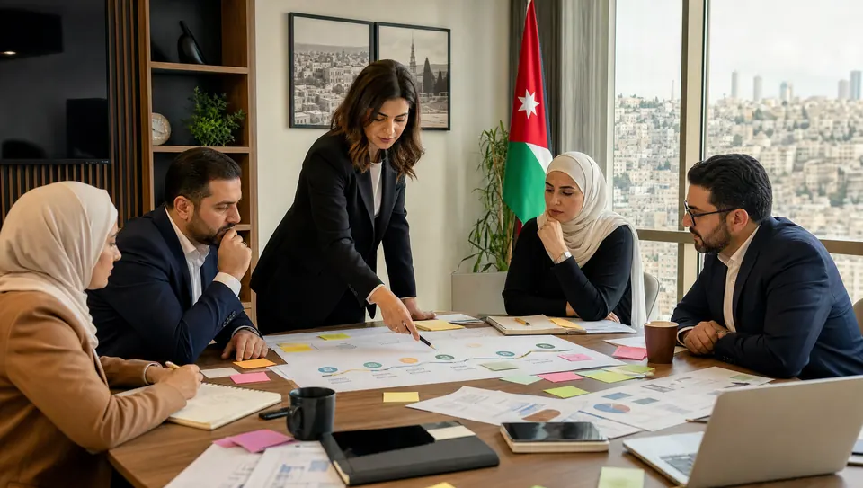 Education professionals in Amman planning an inclusion and accessibility improvement roadmap.